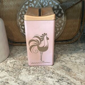 Pink mid century medal retro vintage kitchen canister